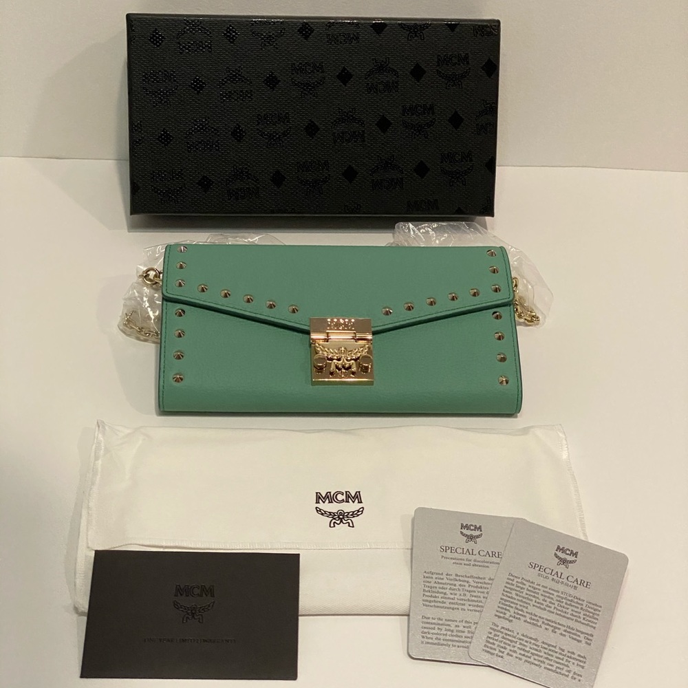 New✨MCM Patricia Studded Leather Clutch